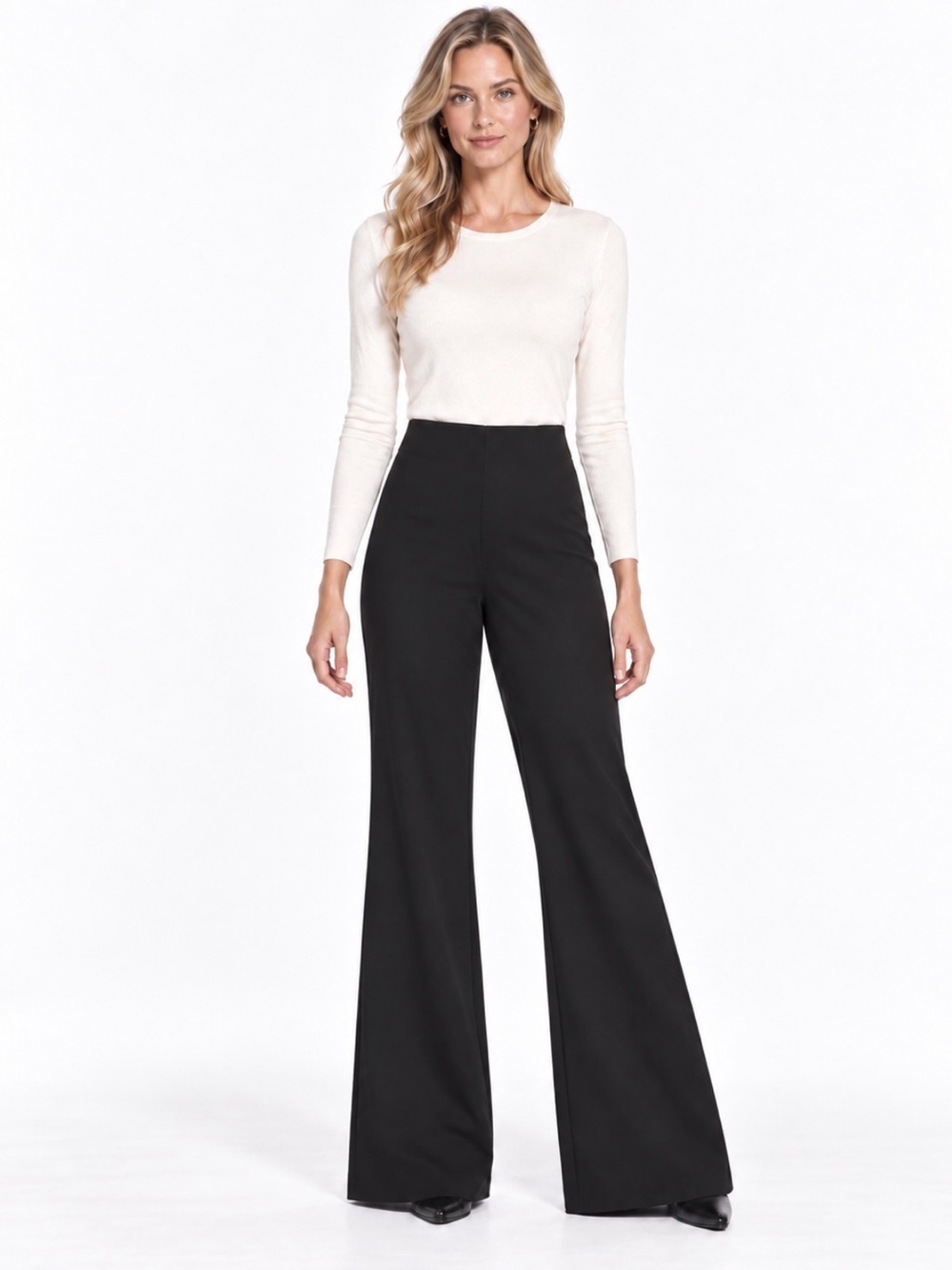 NWOT! Donna Karan New York Black High Rise Flare Pants Size 12